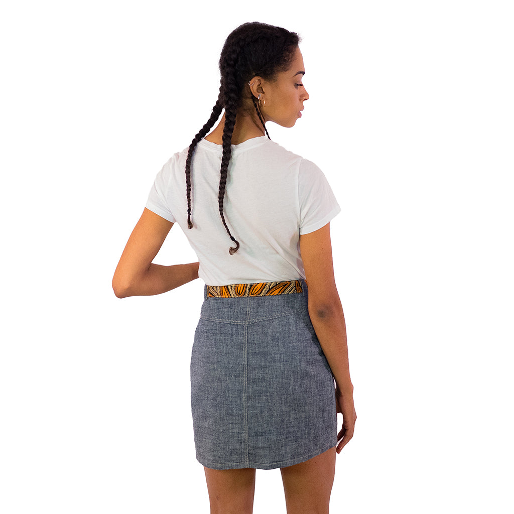 Falda cruzada reversible en dos estampados