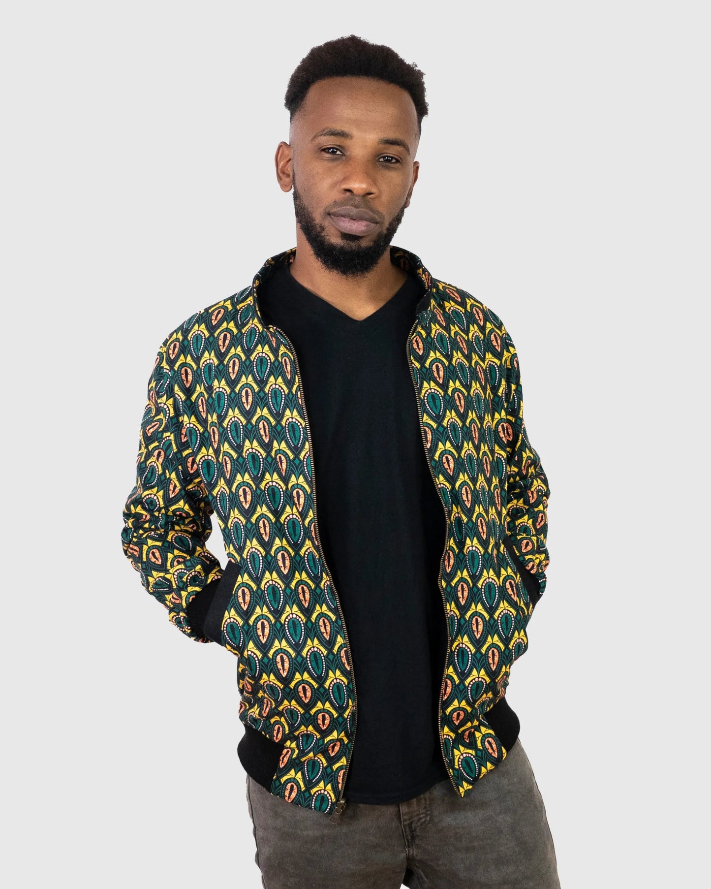 Bomberjacke Herren 'Peacock' - Bio - Baumwolle - Khala