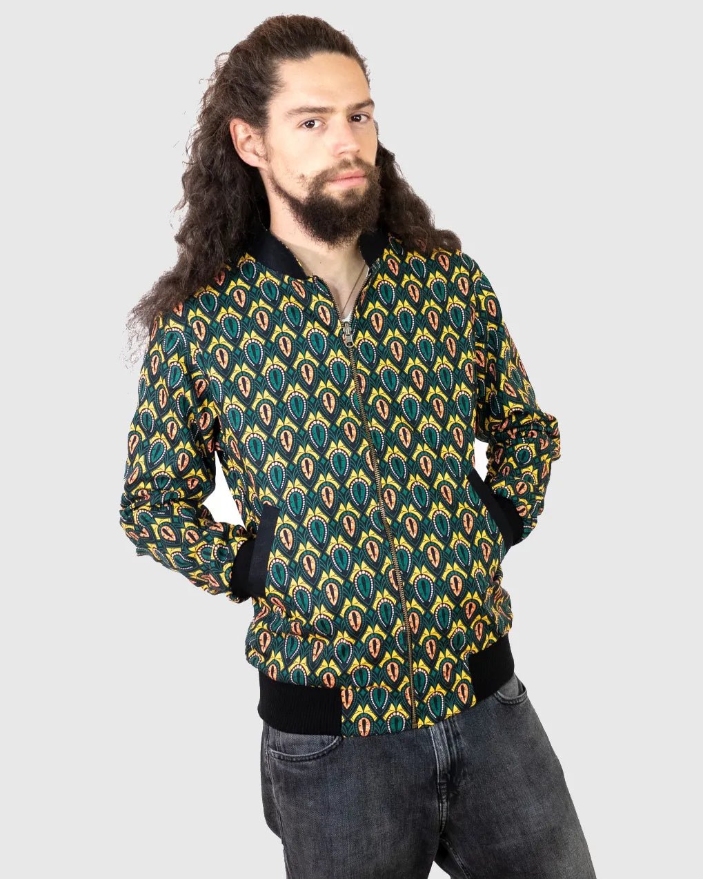Bomberjacke Herren 'Peacock' - Bio - Baumwolle - Khala