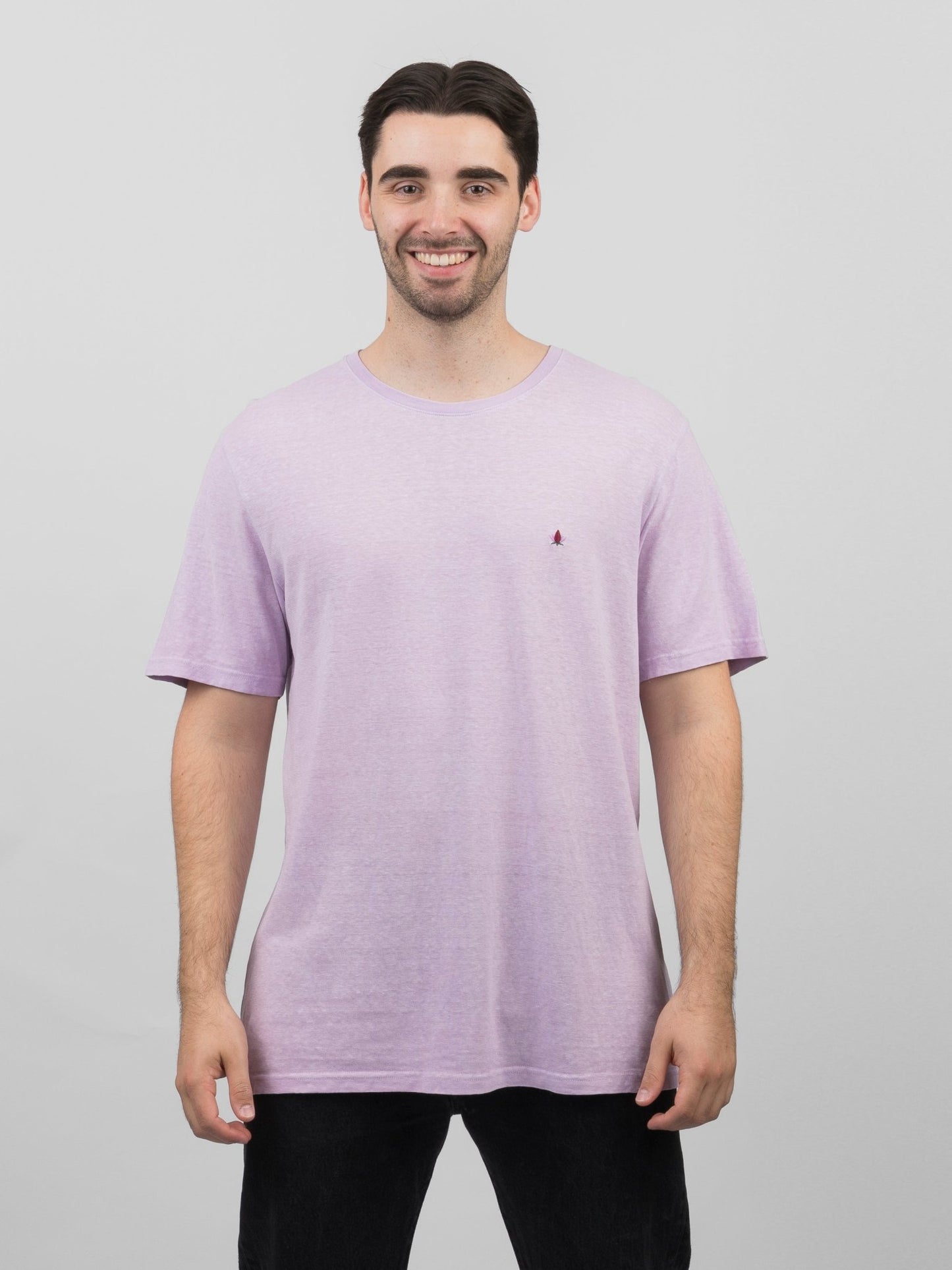 Atmungsaktives Hanf-T-Shirt in Flieder, Creme oder Seafoam für Männer - Khala